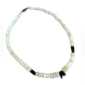 Genuine Puka & Black Coral Shell Necklace